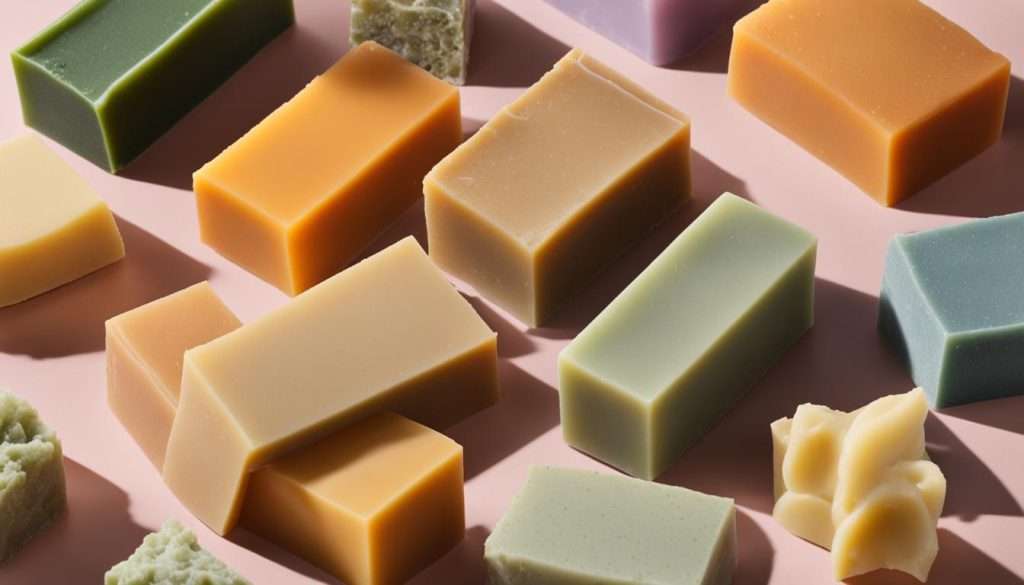 Produkte von Shampoo als feste Seife